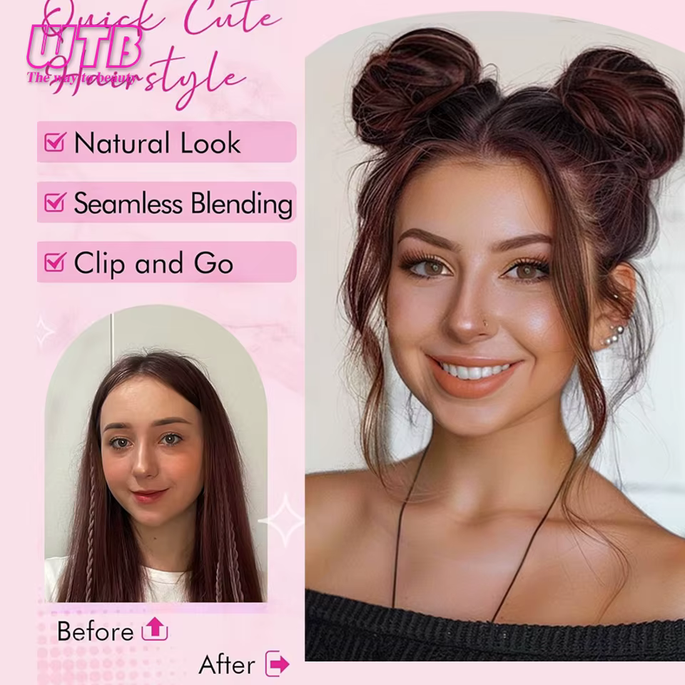 Mini chignon perruque synthétique Style de poignée avec cordon de serrage