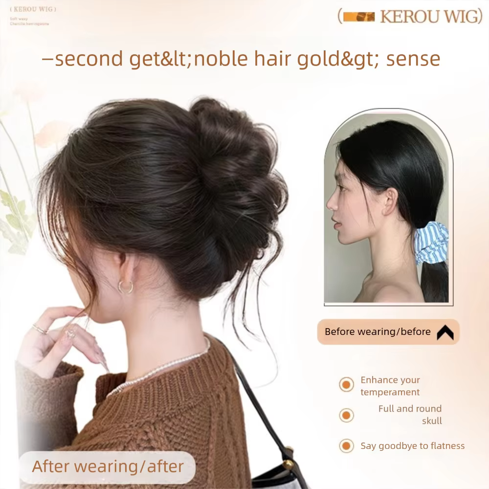 Nouveau cheveux synthétiques chignon griffe pince naturel moelleux