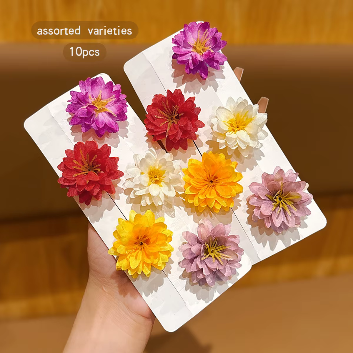 10 pinces à cheveux à fleurs aléatoires colorées pour un usage quotidien comme accessoires