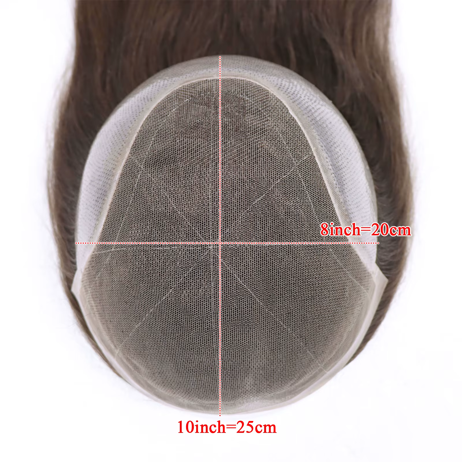 Cheveux humains brun chocolat homme toupet dentelle Pu
