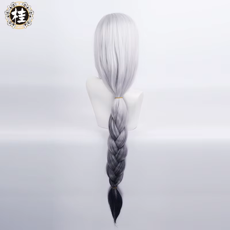UWOWO-Perruque de cosplay Genshin Impact Shenhe, cheveux longs gris argenté, jeu de cheveux, Cryo Shen Rick, perruques d'Halloween, 100cm