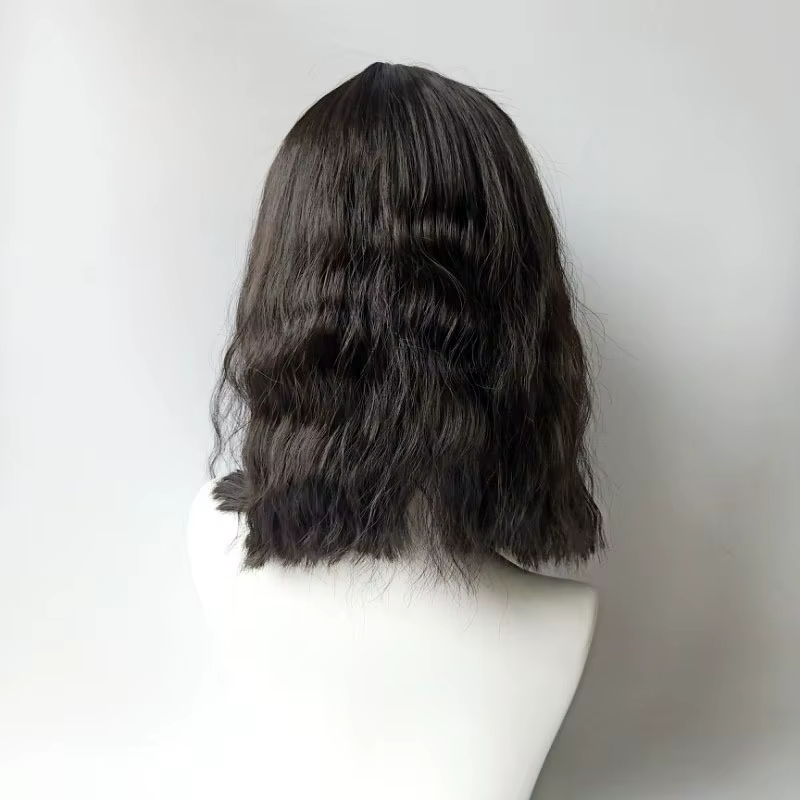Extensions de cheveux Cool perruques en fibres synthétiques pour hommes naturel respirant couvre-chef chapeau moyen Long bouclés mâle perruque