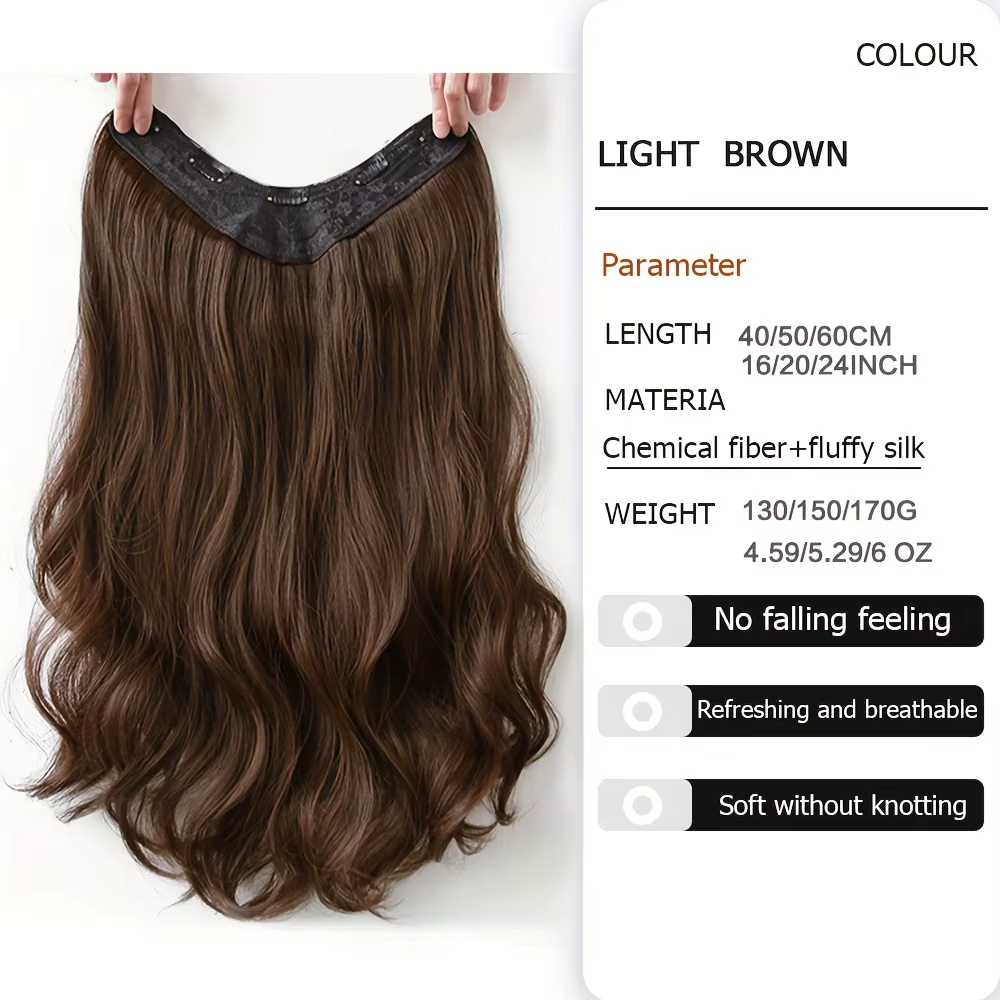 Extensions capillaires synthétiques longues ondulées en forme de U