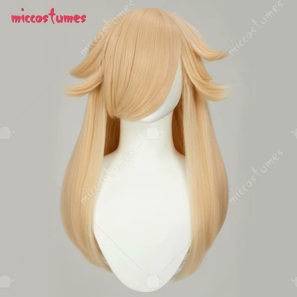 Miccostumes Perruque de cosplay pour femme Perruque de princesse dorée