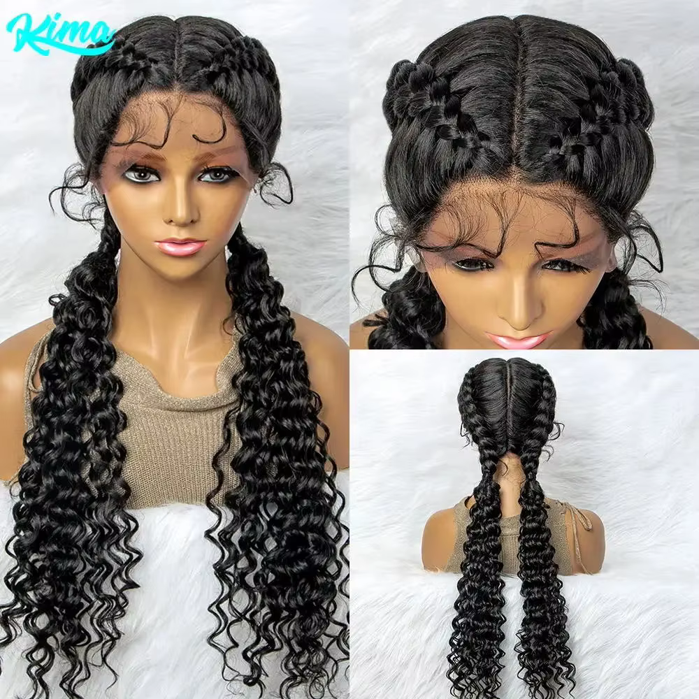 Perruque Lace Front Synthétique Bouclée et Ondulée pour Femme Africaine