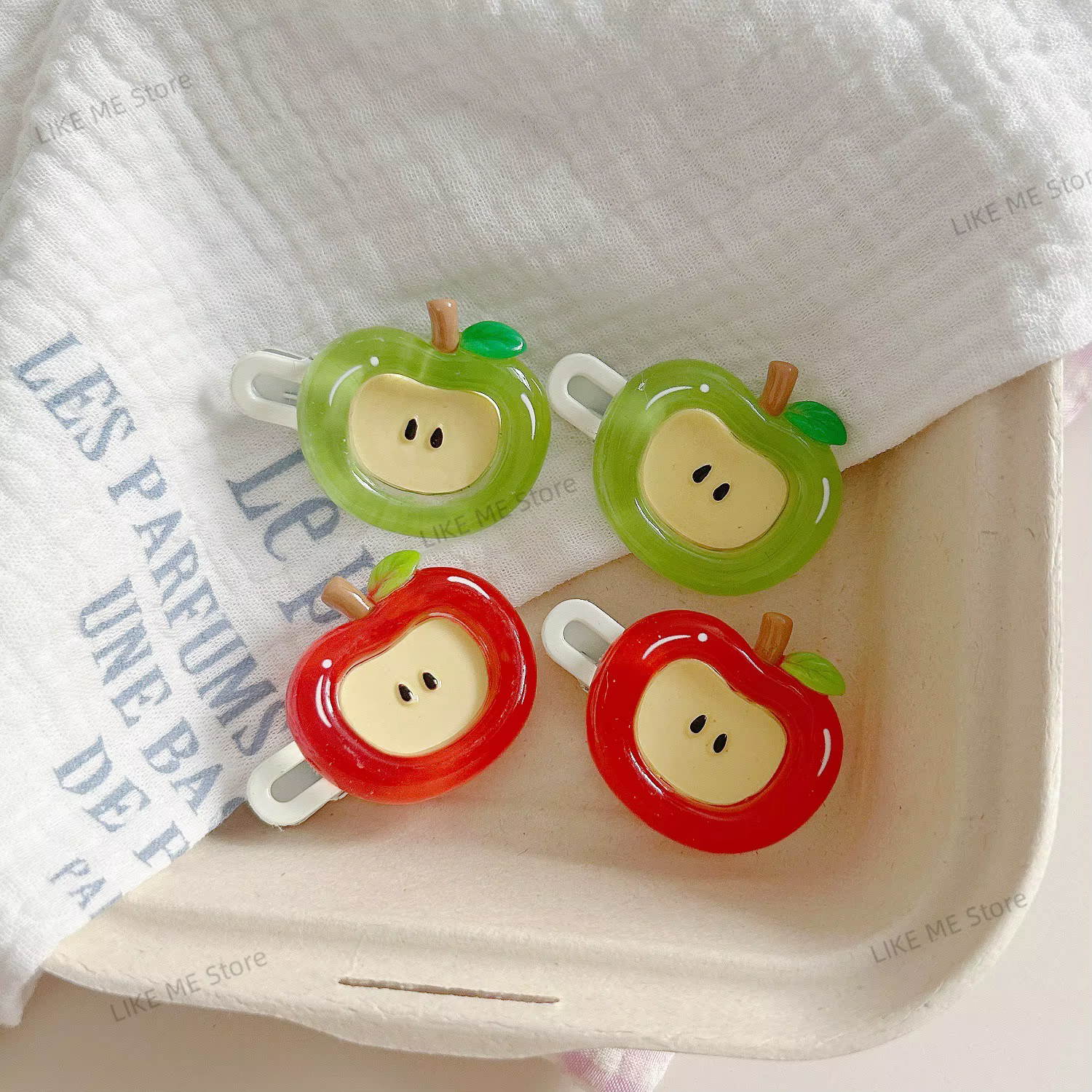 Délicieux grande pomme épingle à cheveux mignon doux fille coeur dessin animé frange bord pince coiffure carte enfants