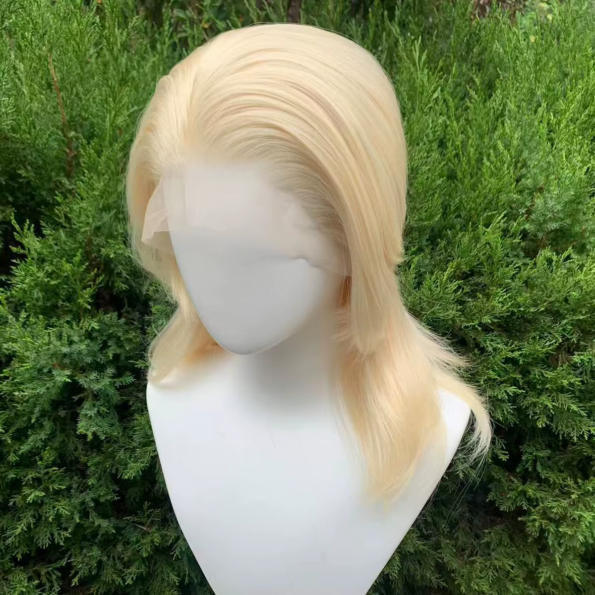 Perruque courte blonde en mulet synthétique 13×4 avec dentelle frontale pour femmes
