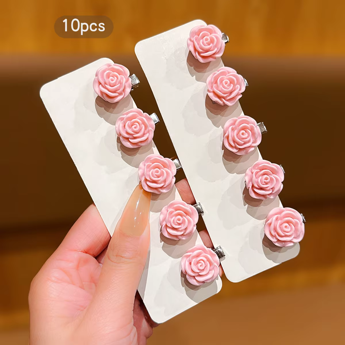 10 pinces à cheveux florales douces roses