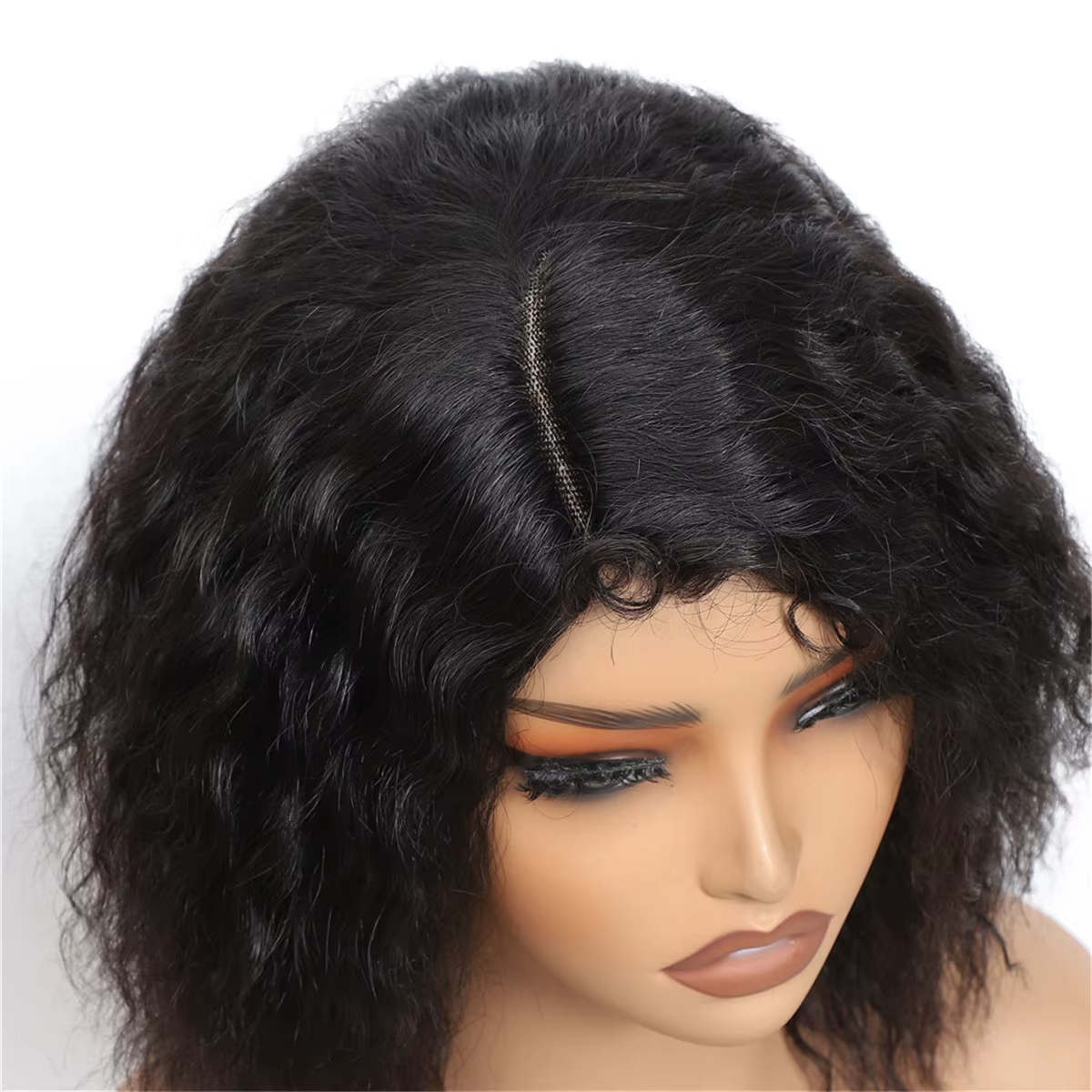 Perruques de cheveux humains bouclés coupe lutin pour femme