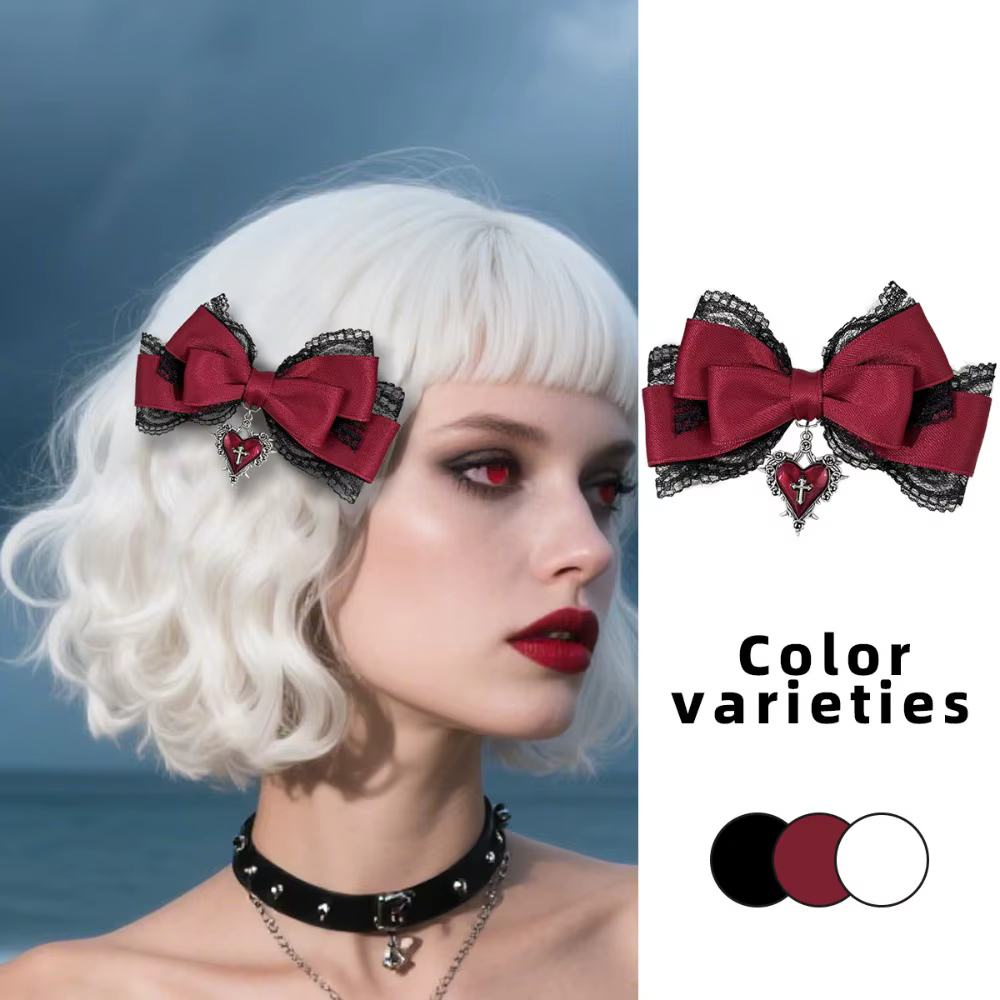 Pinces à cheveux gothiques Style Lolita