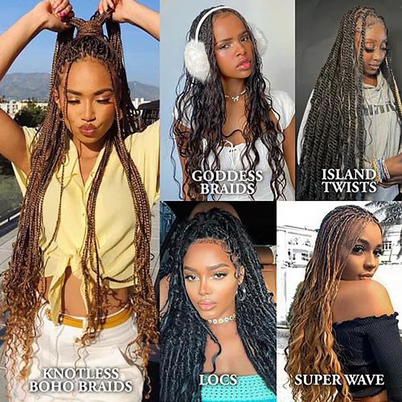 Cheveux synthétiques Julianna blonds de 20 pouces pour tresses au crochet