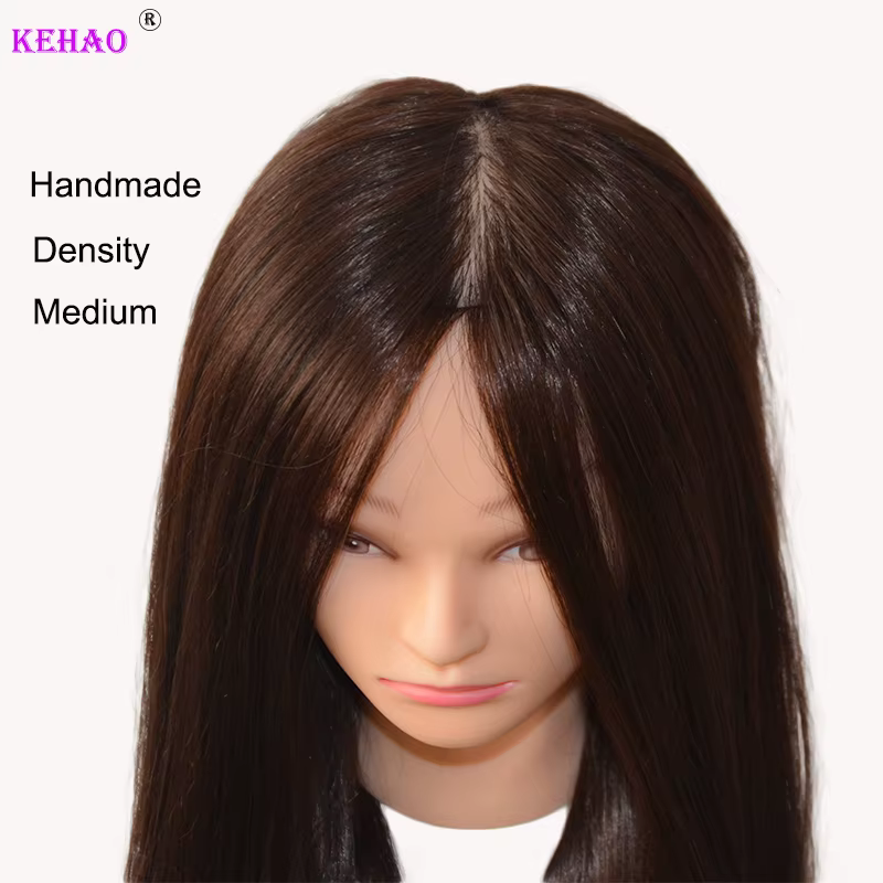 Tête de poupée en cheveux réels 85%, pour coiffure, coiffure, Mannequin professionnel, coiffage pour pratiquer, fer à boucles chaudes, lisser