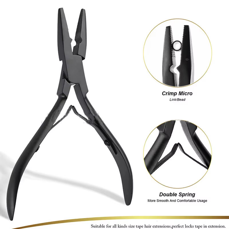 Pince professionnelle pour extensions de cheveux, pince d'application de trame, Micro perles à maillons, pince plus proche