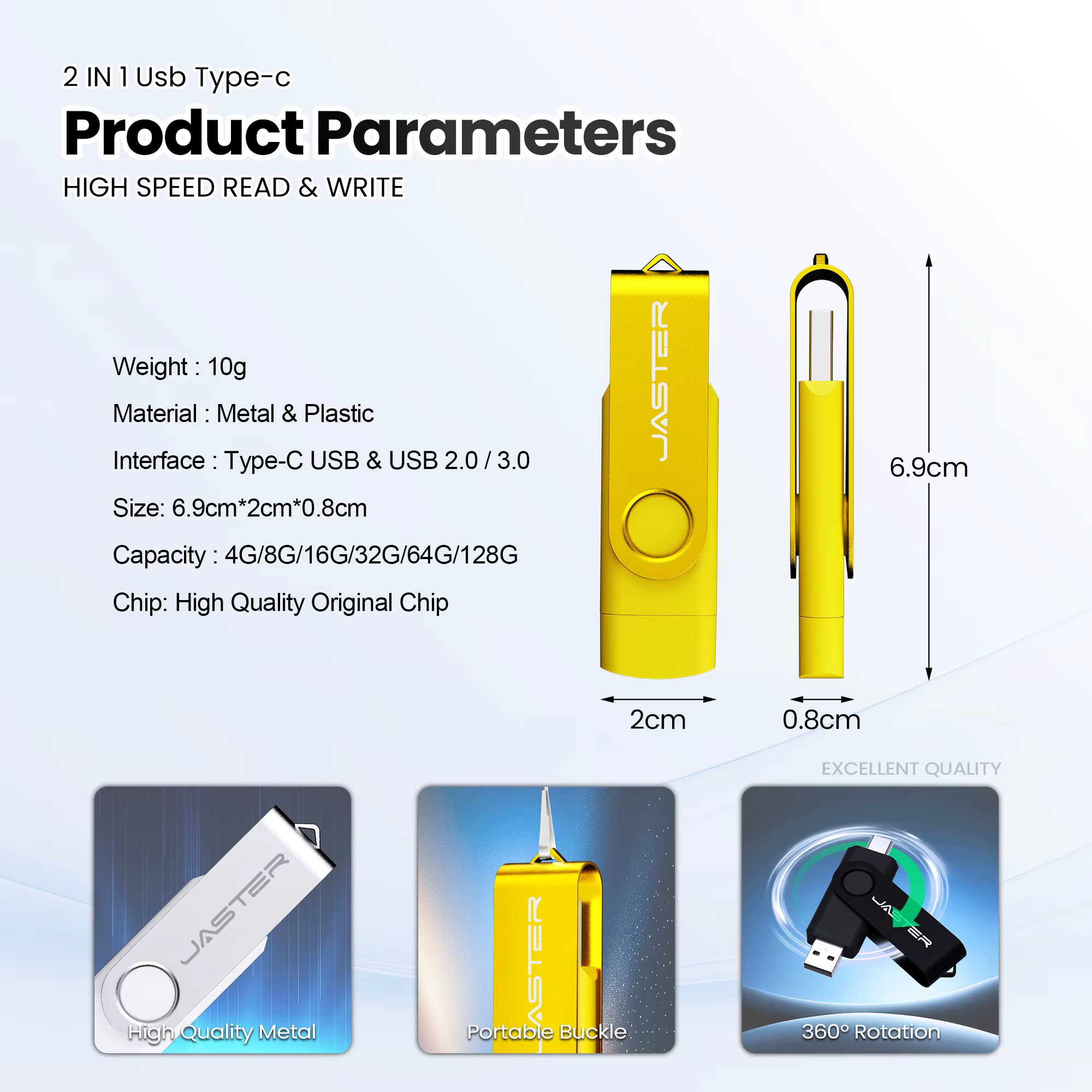 Extensions de téléphone OTG, clé USB de capacité réelle, clé USB avec Logo personnalisé gratuit, avec porte-clés, disque U 64 go/32 go/16 go
