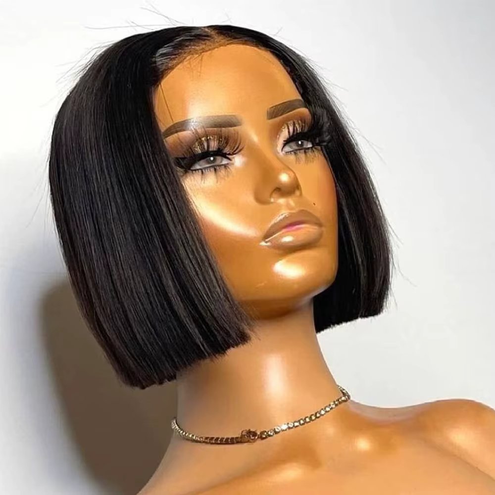 Perruque Bob en cheveux humains 13x4 avec dentelle frontale pour femmes noires