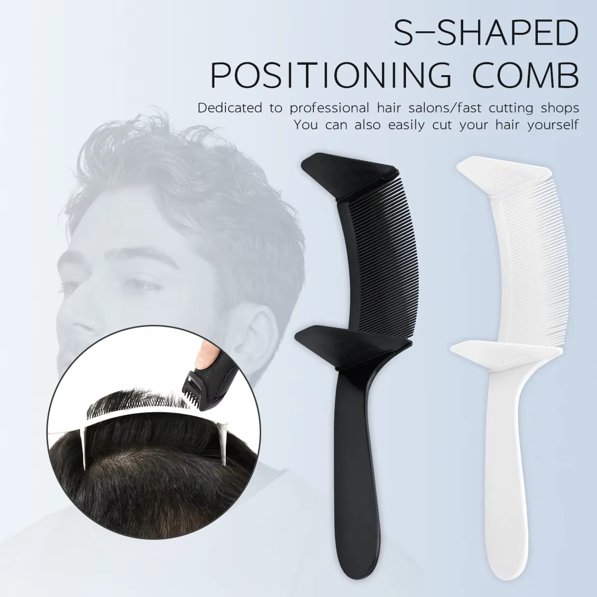 Coupe de cheveux de barbier avec un peigne incurvé