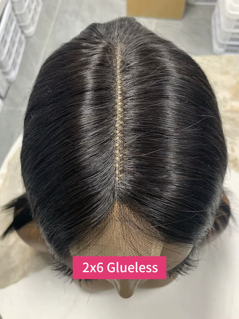 Perruque sans colle 5x5 15A SDD Full Bob en cheveux humains