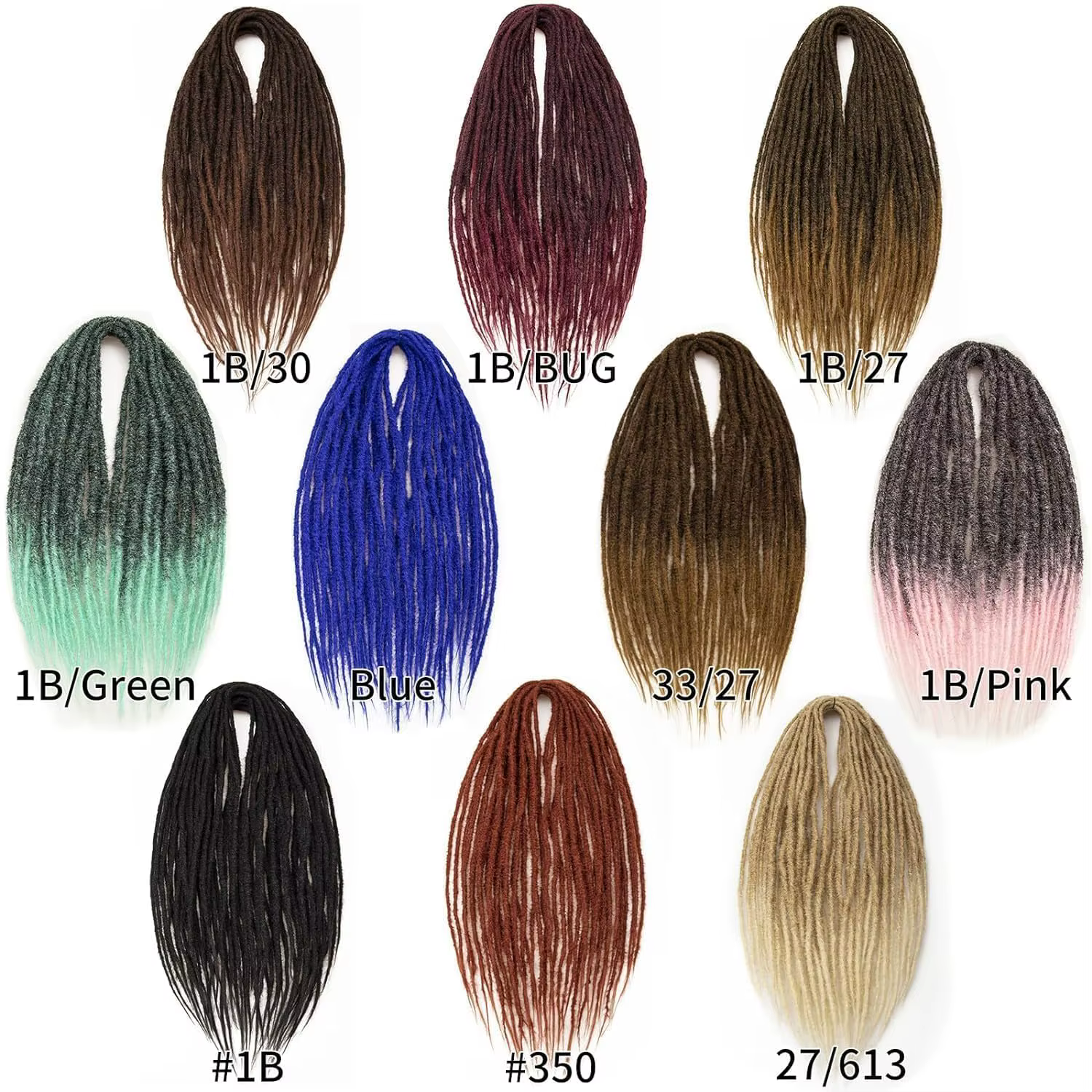 24 "Extensions de dreadlocks Crochet cheveux pour femmes 10 brins tresses