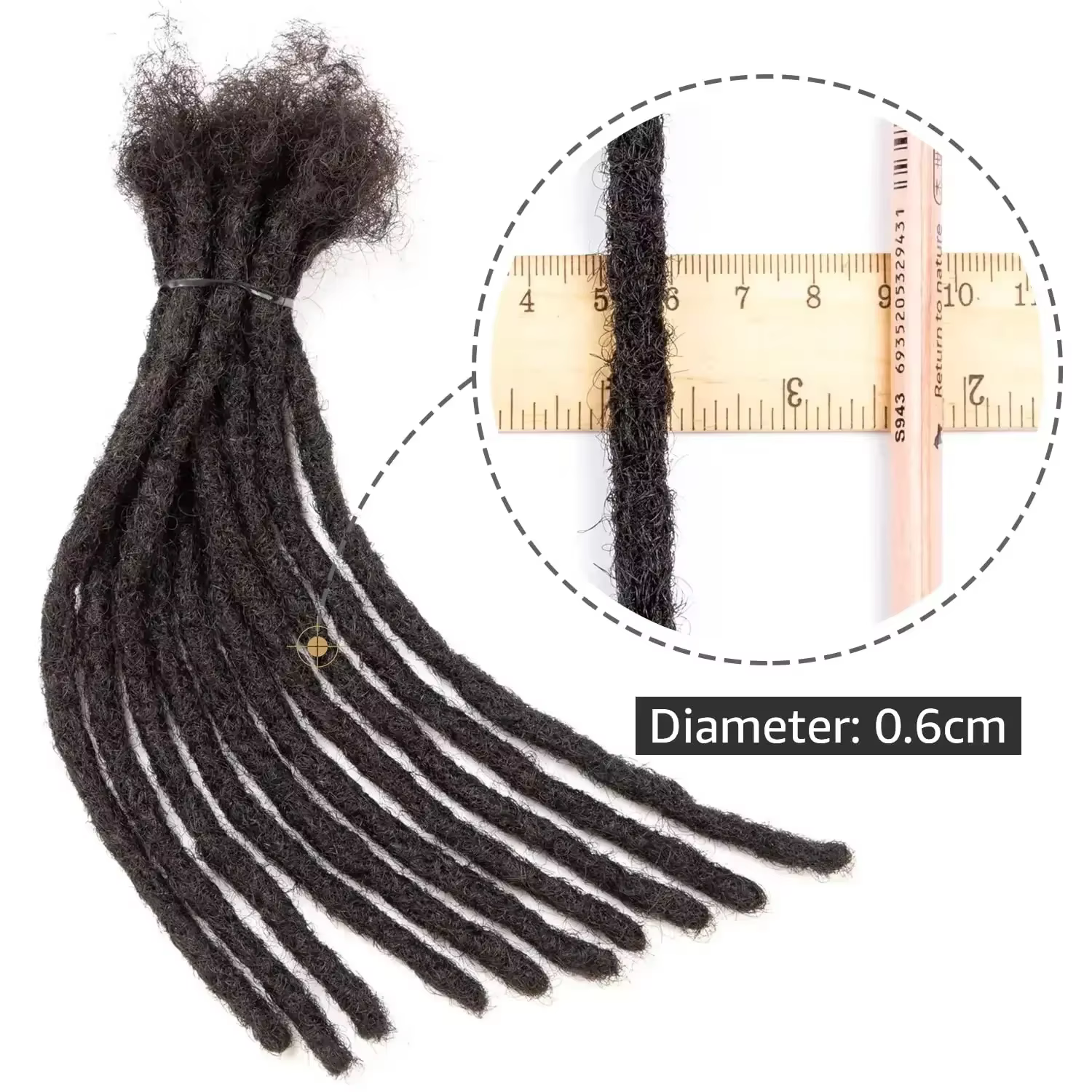 Extensions de dreadlocks en cheveux humains naturels faits à la main de 4 à 20 pouces