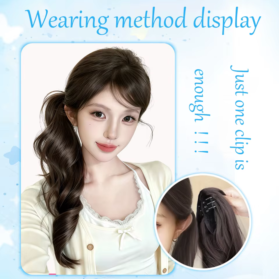 Extensions de cheveux synthétiques bouclés à clipser