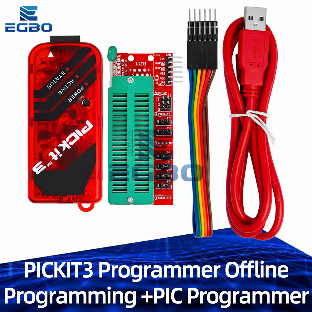 PICKIT3 PIC KIT3 PICKIT 3.5 programmeur programmation hors ligne puce de microcontrôleur PIC + siège adaptateur de programmeur PIC