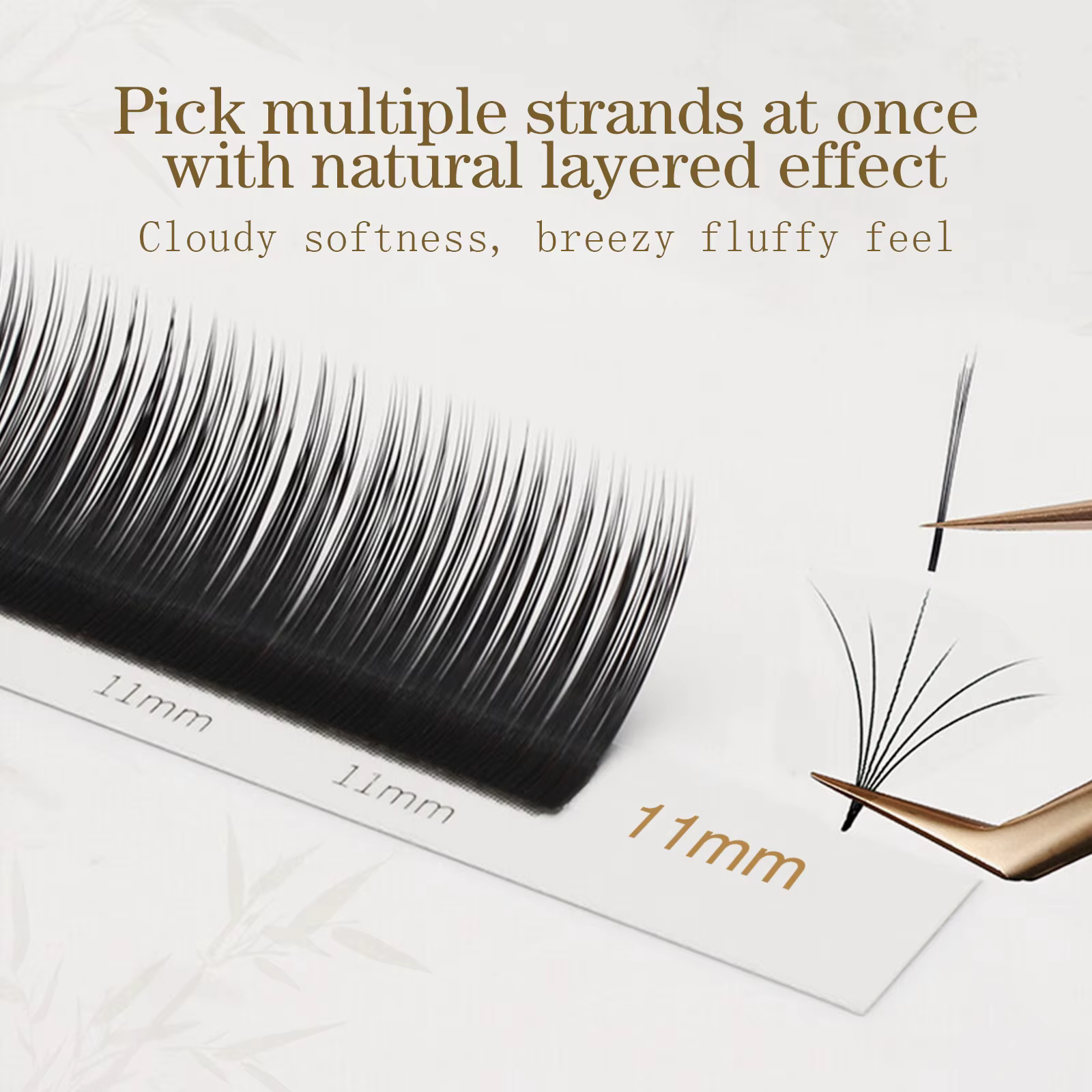 Cils en éventail préfabriqués Honey Eyelash J B C D Camellia