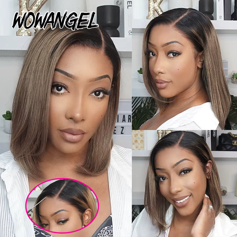 Perruque Bob Lace Closure Wig naturelle lisse
