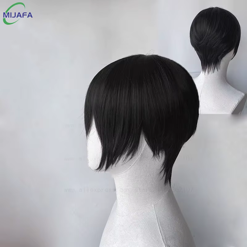 Anime Tobio Kageyama Cosplay perruque adolescent court noir couches Texture coupe résistant à la chaleur cheveux