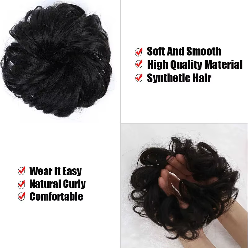 Extensions de chignon synthétique bouclé désordonné