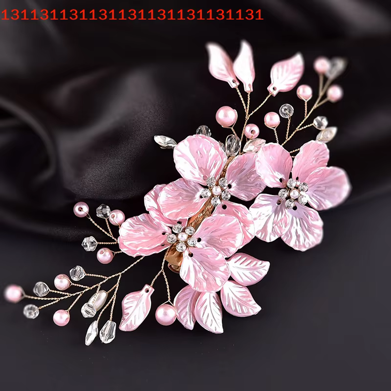 Pinces à cheveux en perles de cristal et fleurs