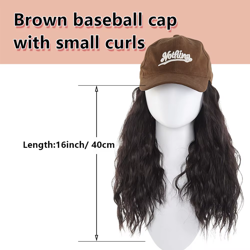 Casquette perruque synthétique avec extensions ondulées naturelles intégrées pour femme