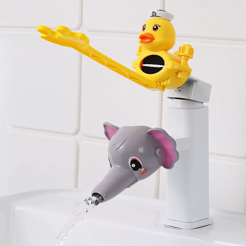 Extension de robinet de dessin animé, canard éléphant, dispositif pratique pour bébé, extension de robinet pour enfants, lavage des mains dans l'évier de la salle de bain