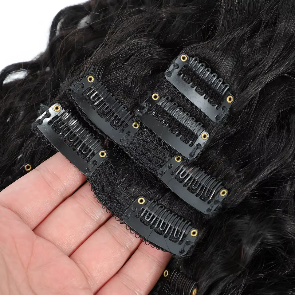Extensions de cheveux à clipser effet vague d'eau