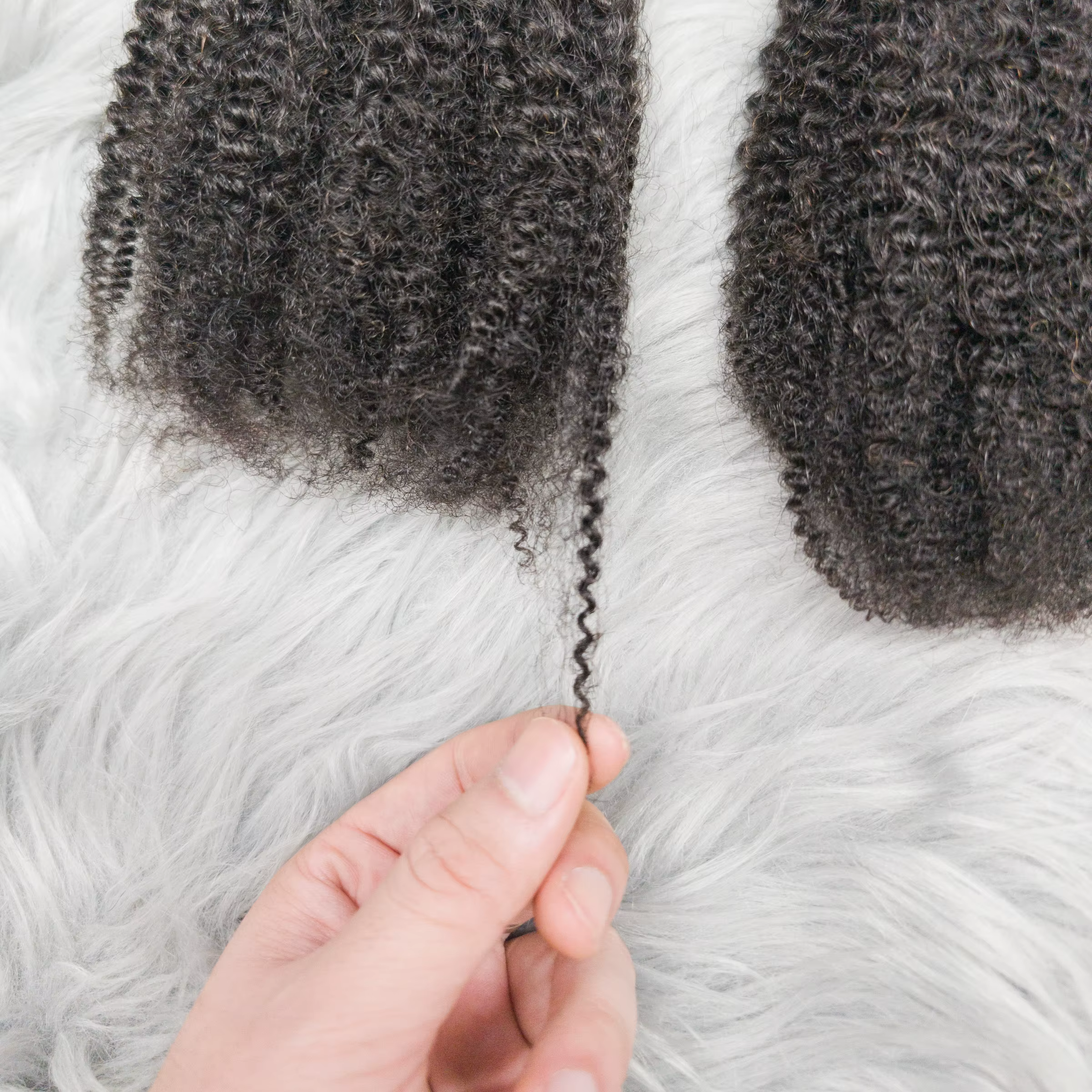 4C Afro crépus bouclés vierge cheveux humains 16 "Extensions