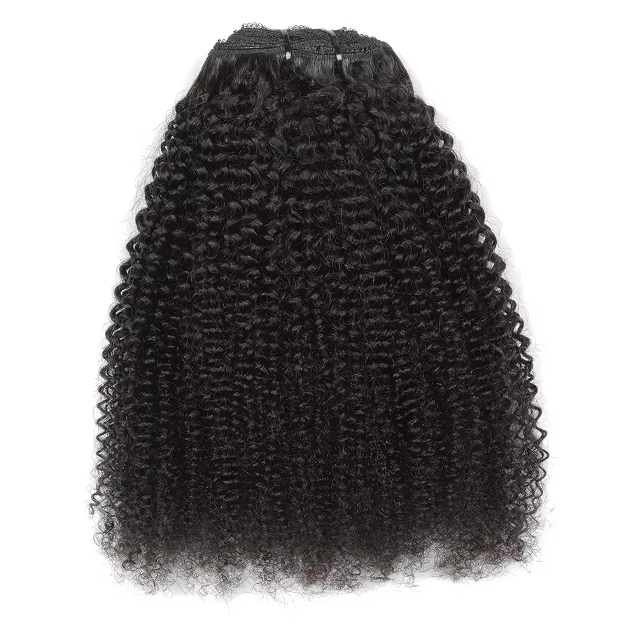 Extensions de cheveux bouclés crépus à clipser 3C 4A Afro Kinky Curly Clip-Ins
