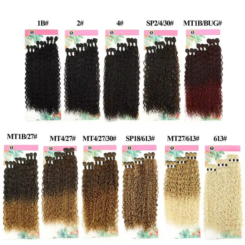 Faisceaux de cheveux synthétiques bouclés pour femmes