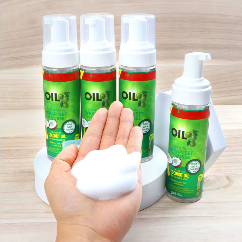 Tenue et brillance à l'huile d'olive ronde, ensemble de mousse, colle pour perruque, colle pour dentelle, mousse fondue, 100ml, 3.38oz, outils d'usure pour perruques en dentelle, 100ml