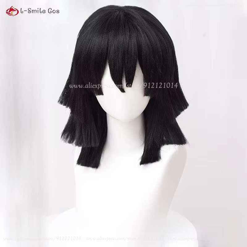 Perruque de Cosplay synthétique courte de 40cm