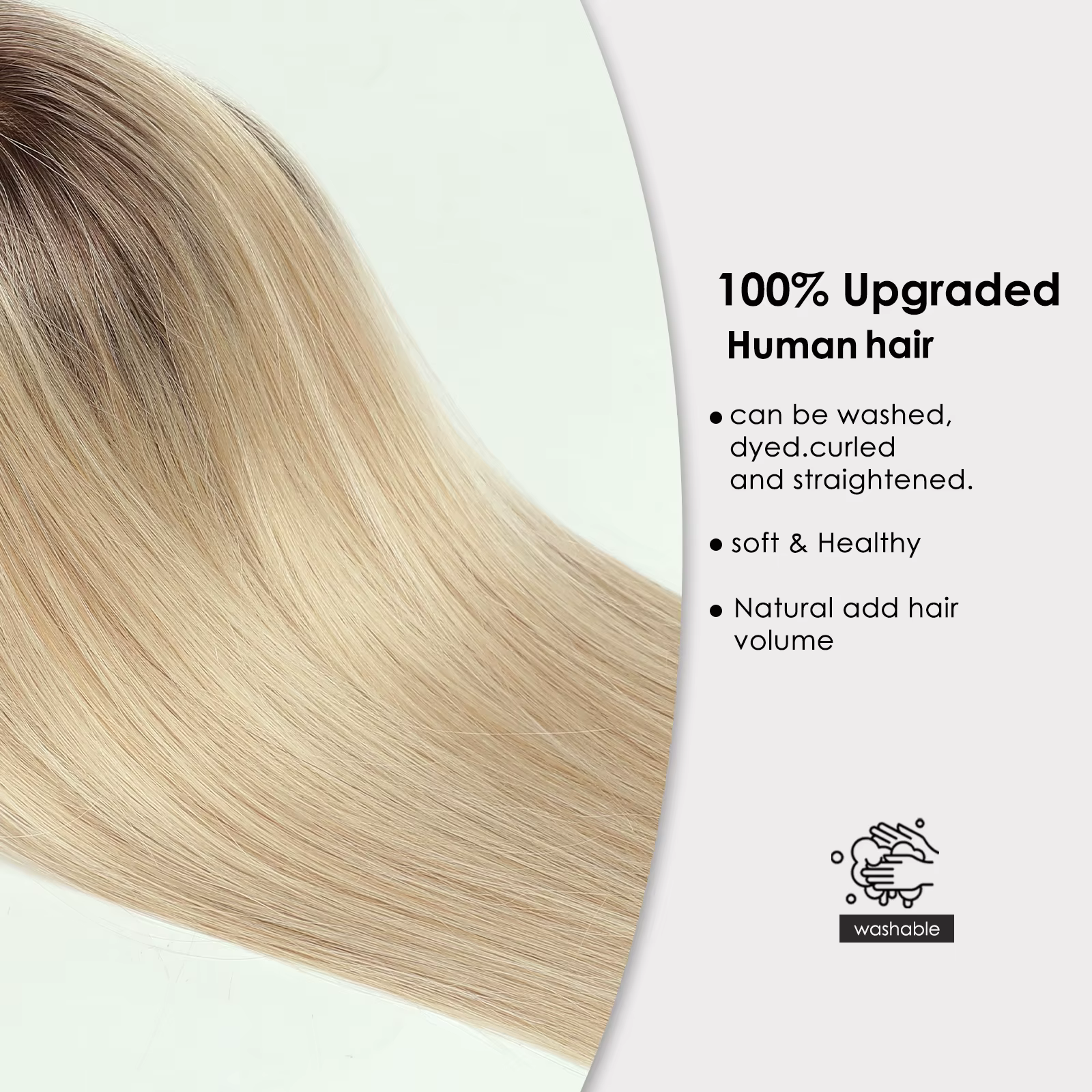 Toppers de cheveux humains avec frange pour femmes