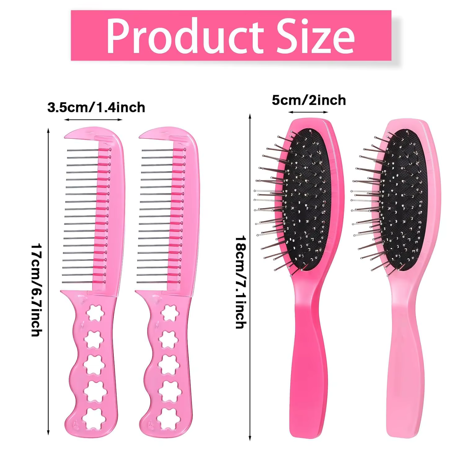 Lot de 4 brosses à perruque