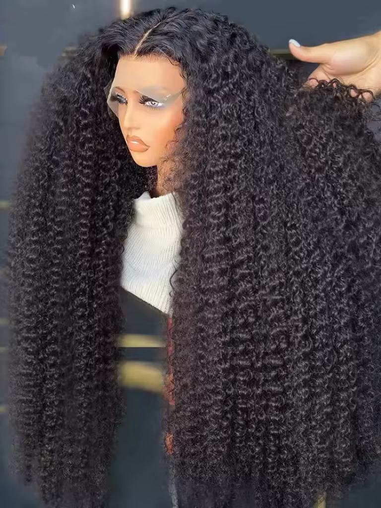 Perruque Kinky Curly HD Full Lace Frontal 13X4X1 pour femmes noires