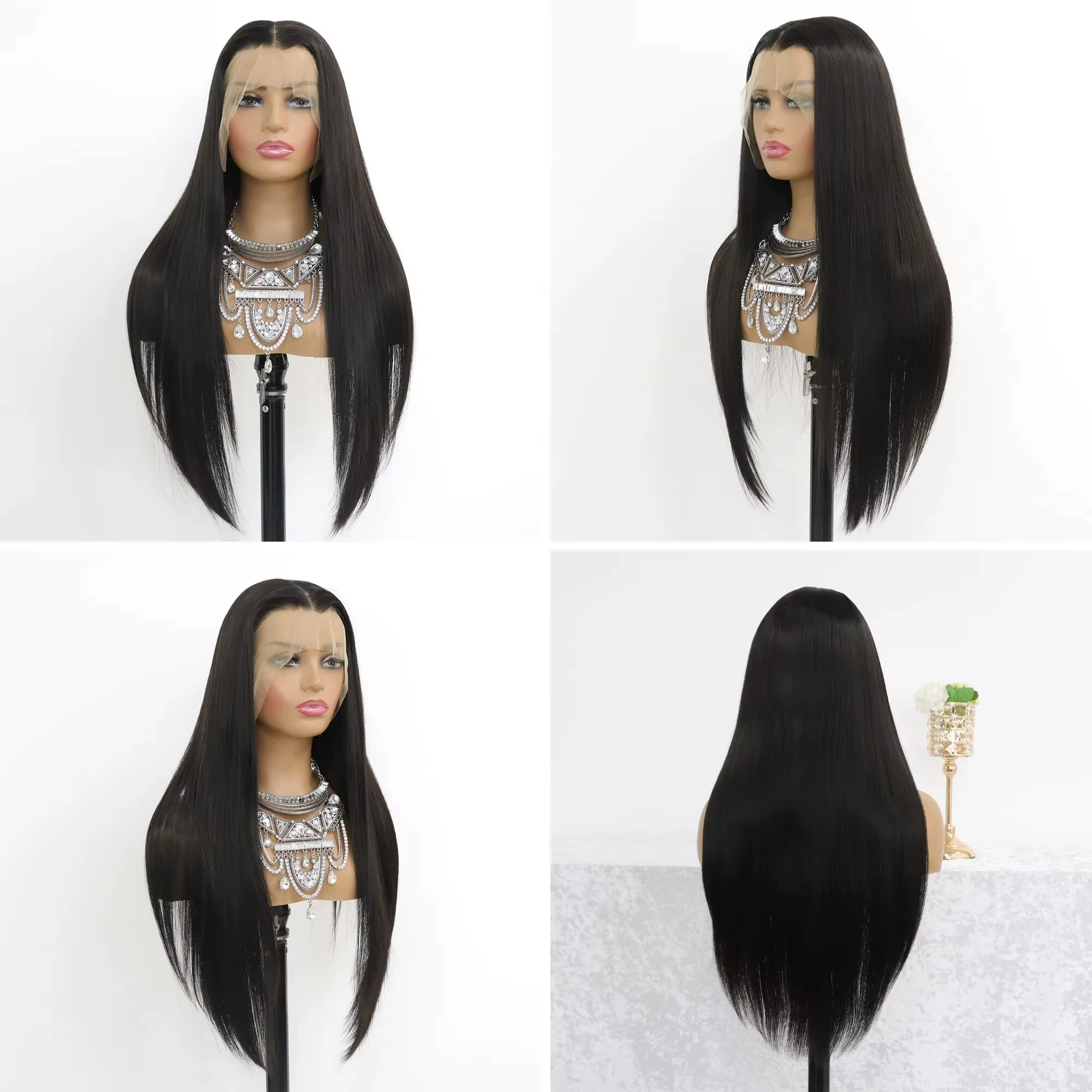 Perruque Lace Front Wig Synthétique HD Sans Colle