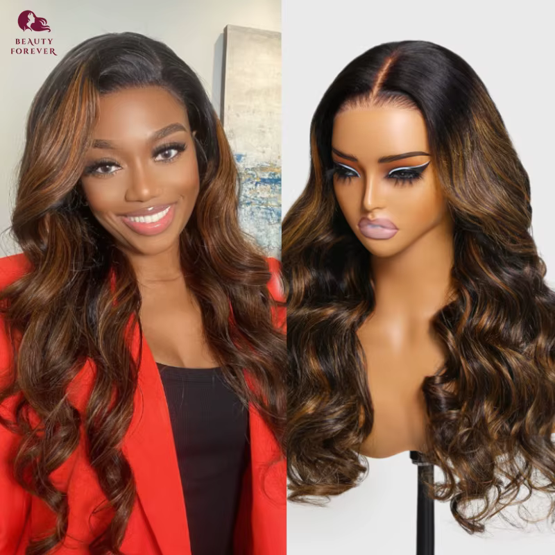 Perruque sans colle Beauty Forever Bye Bye Slip Balayage Brown en cheveux humains 100% brésiliens
