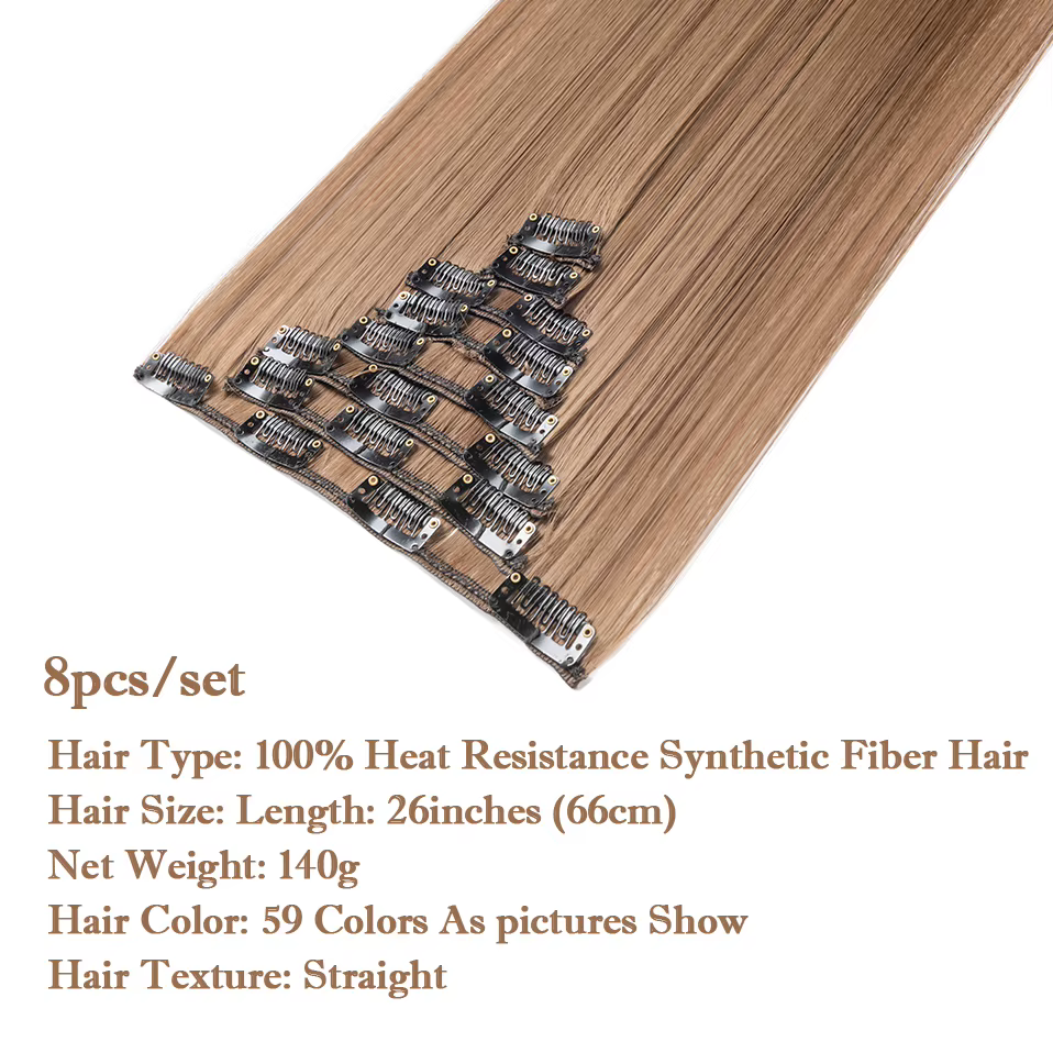 Extensions de cheveux synthétiques à clips