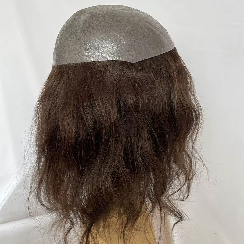 Perruque naturelle en cheveux humains vierges européens de 12 pouces