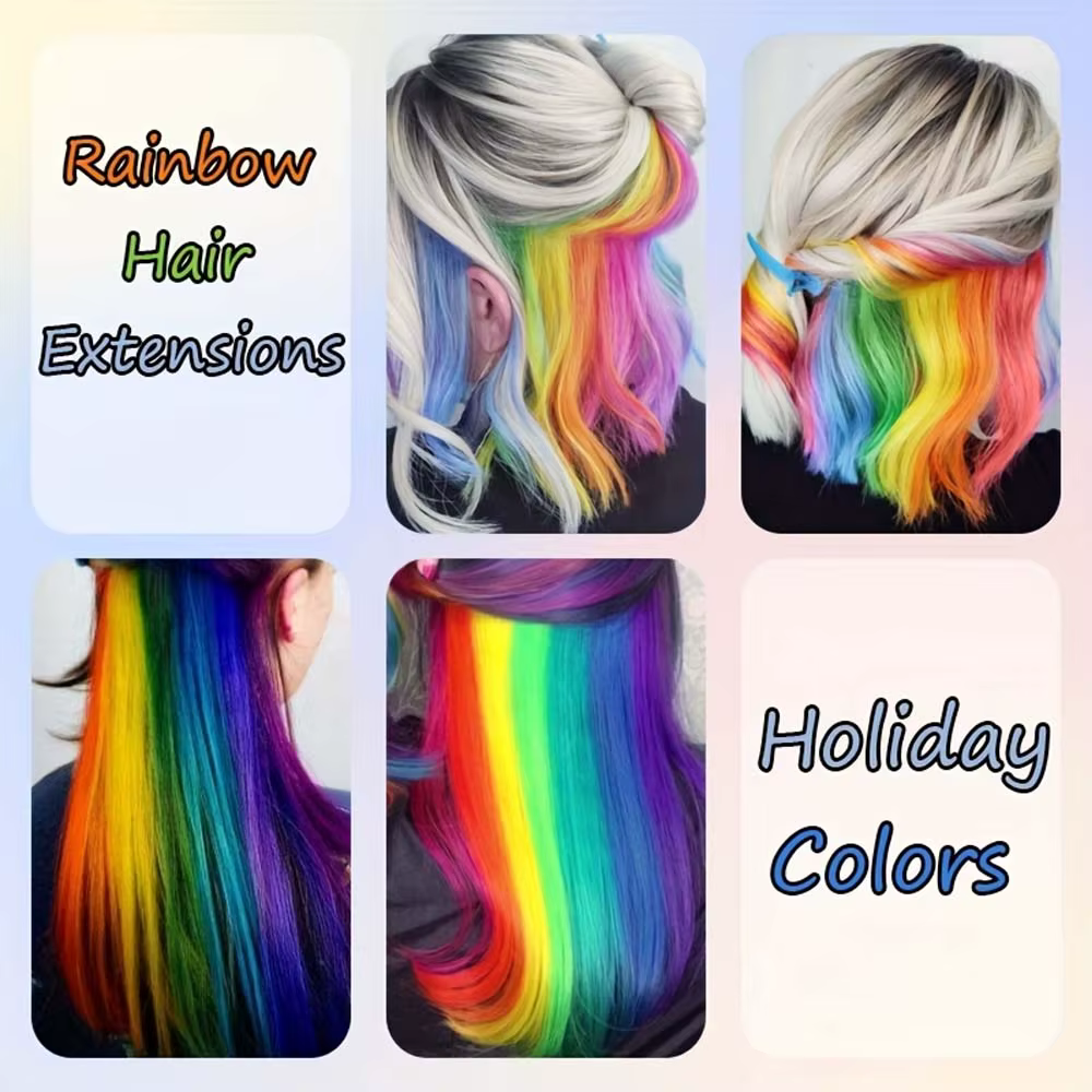 Extensions synthétiques de cheveux colorés de 22 pouces