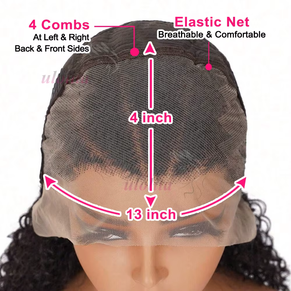 13x4 tresse perruques cheveux humains Afro crépus bouclés dentelle avant perruques pour les femmes Super Double dessiné 250% densité brésilienne Remy cheveux 16 pouces