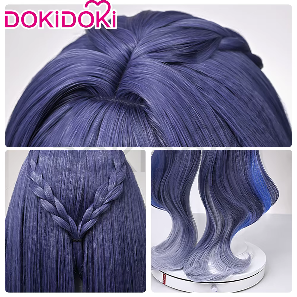 Lauma Nicole Reeyn Cosplay perruque jeu Genshin Impact DokiDoki femmes bleu doré cheveux longs