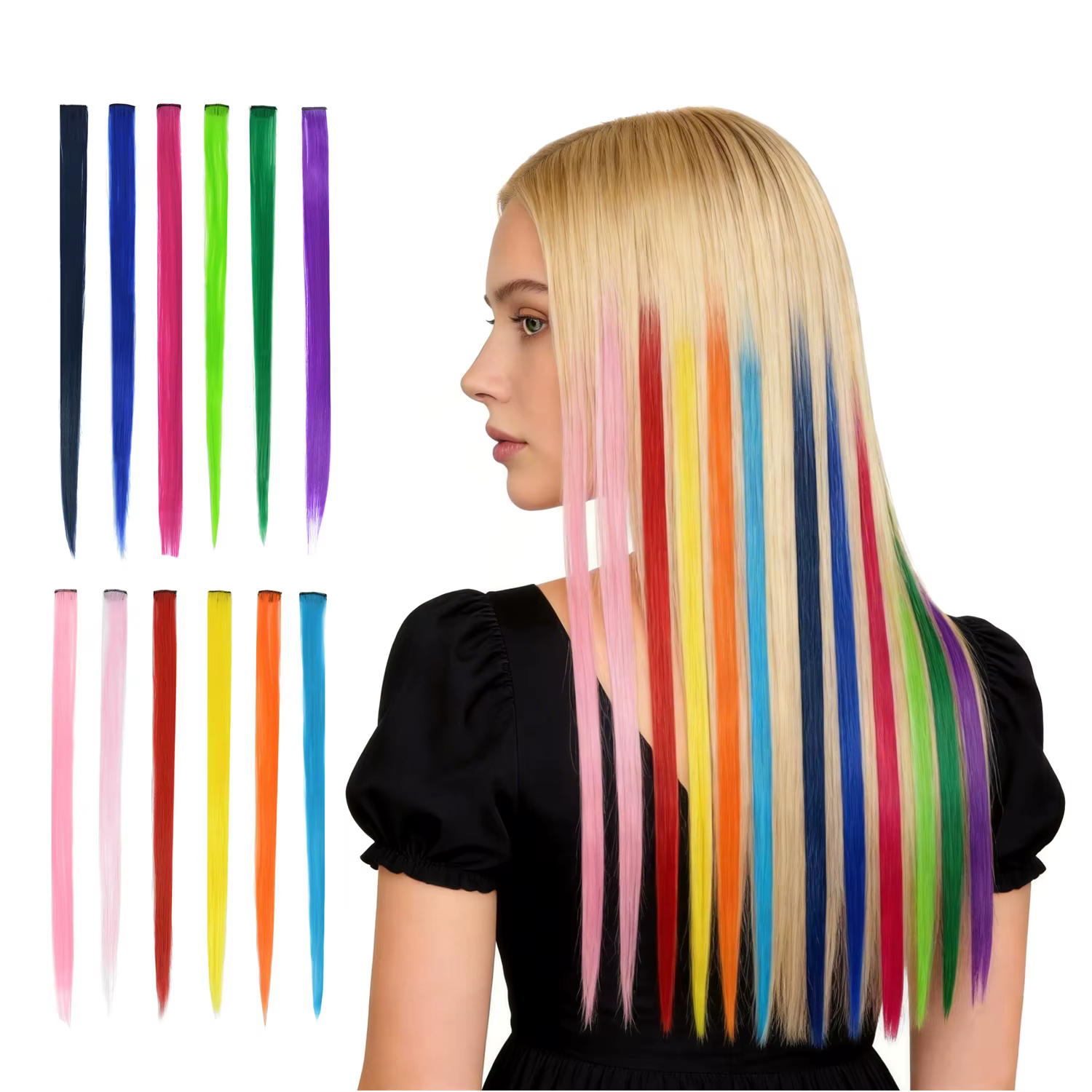 Extensions de cheveux synthétiques à clipser