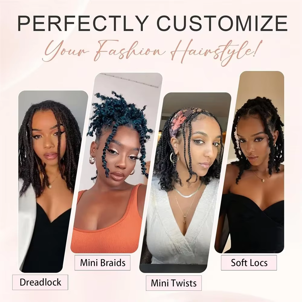 50g Cheveux Humains Afro Kinky en Vrac pour Extensions de Dreadlocks